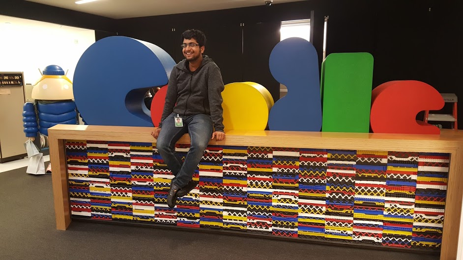 Pallav sitting with Google logo
